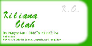 kiliana olah business card